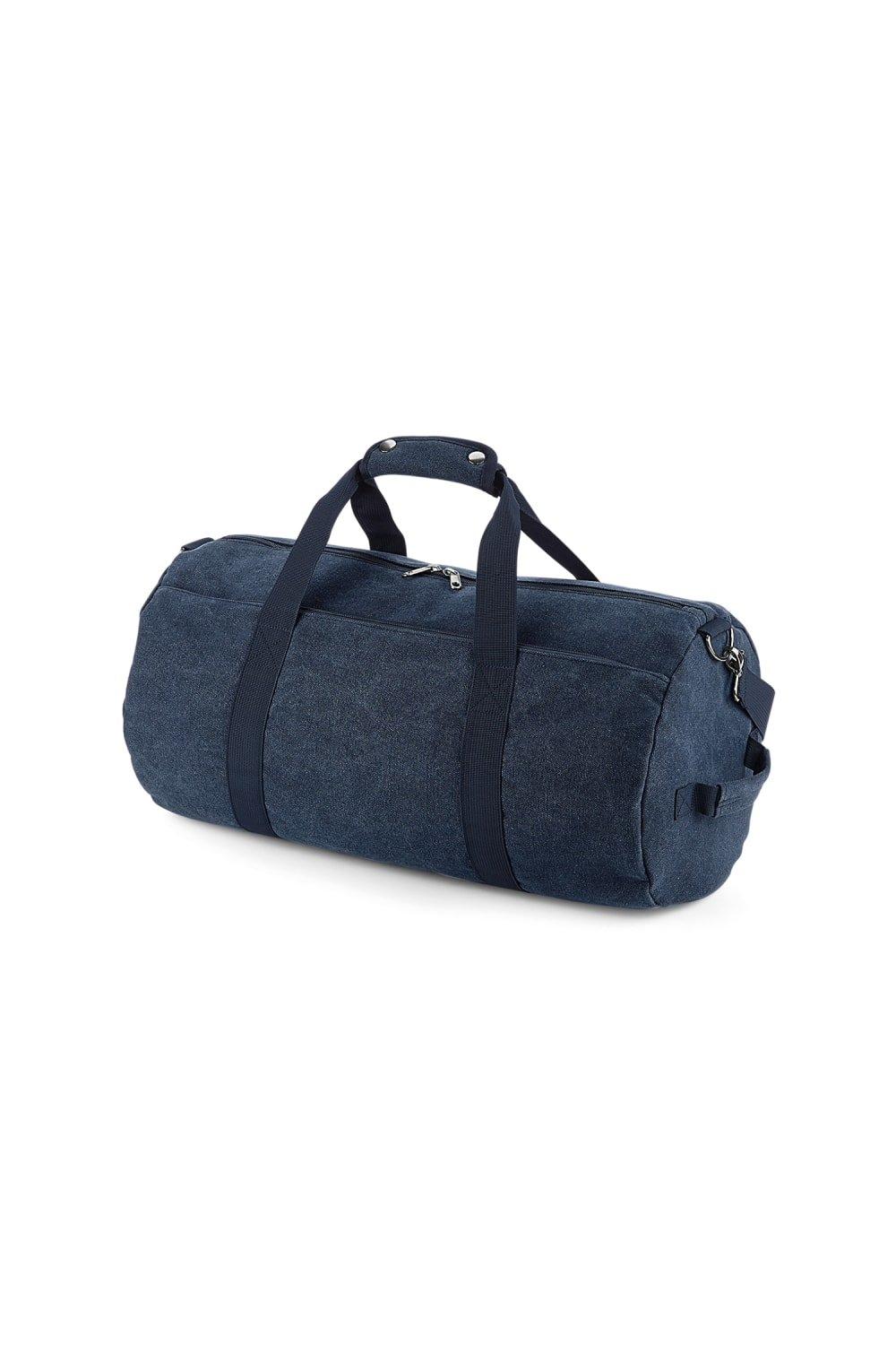 Винтажная холщовая спортивная сумка Bagbase, темно-синий