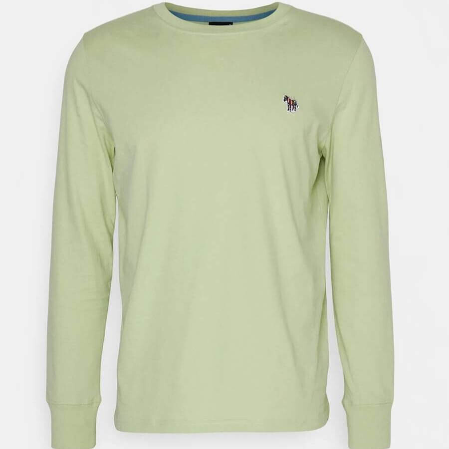 

Лонгслив PS Paul Smith Reg Fit Zebra Badge, светло-зеленый