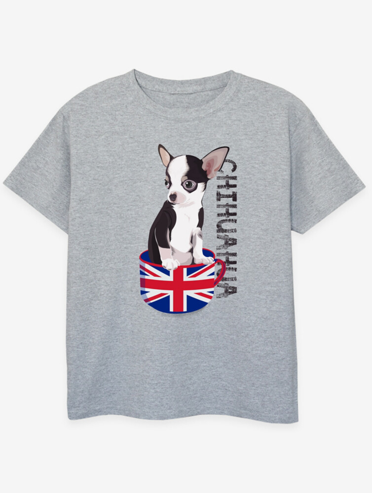 

NW2 Pets Chihuahua Kids Heather Серая футболка с принтом George., серый