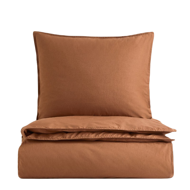 Комплект односпального постельного белья H&M Home, коричневый