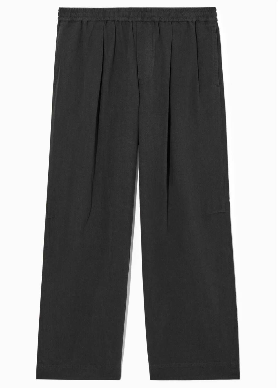 Брюки Cos Wide Leg Chambray Trousers With, черный