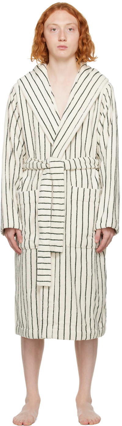 

Большой банный халат с капюшоном Off-White & Green Tekla