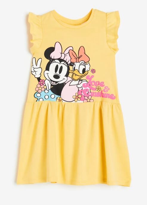 

Платье с принтом H&M Kids Minnie Mouse Print, желтый