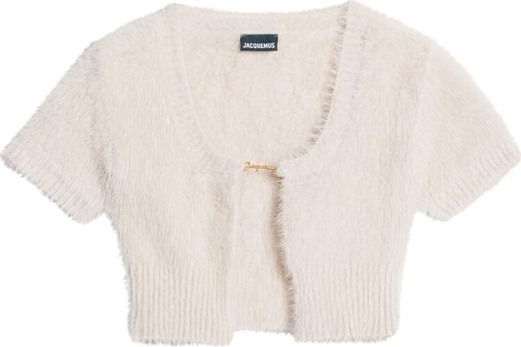 

Кардиган Jacquemus La Maille Neve Fluffy Charm Logo Cardigan 'Off White', белый