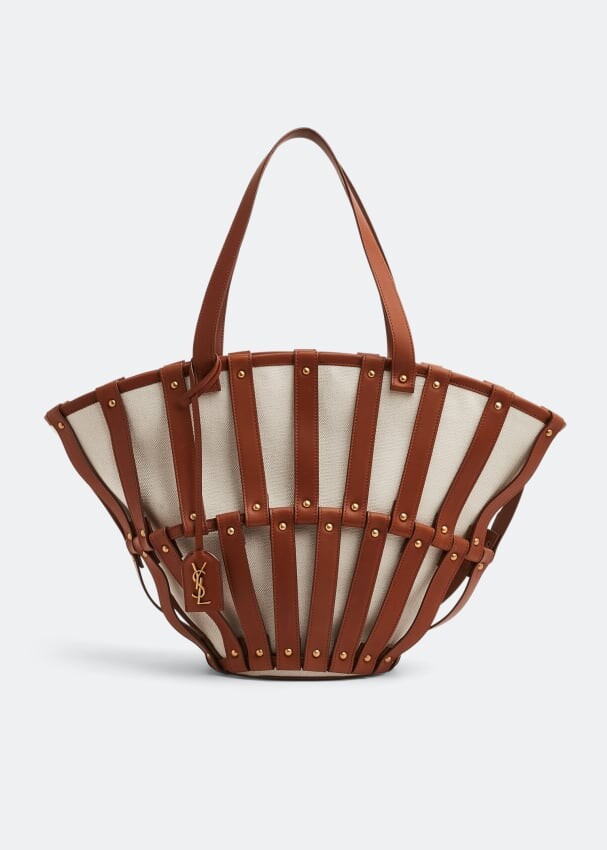 

Сумка-тоут SAINT LAURENT Beatrix Panier cut-out bag, коричневый