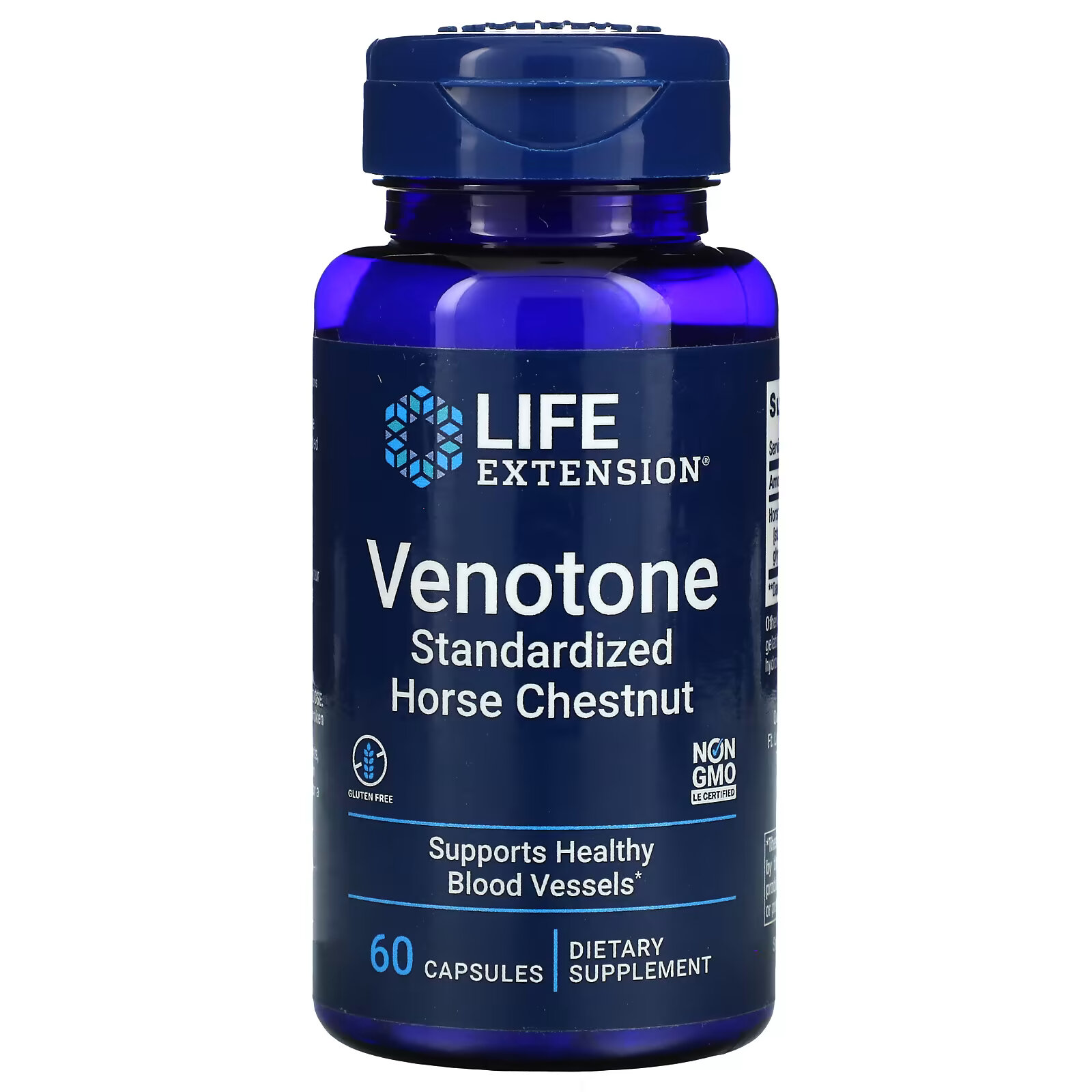 Life Extension, Venotone, стандартизированный экстракт конского каштана, 60 капсул life extension стандартизированный экстракт теафлавина 30 вегетарианских капсул