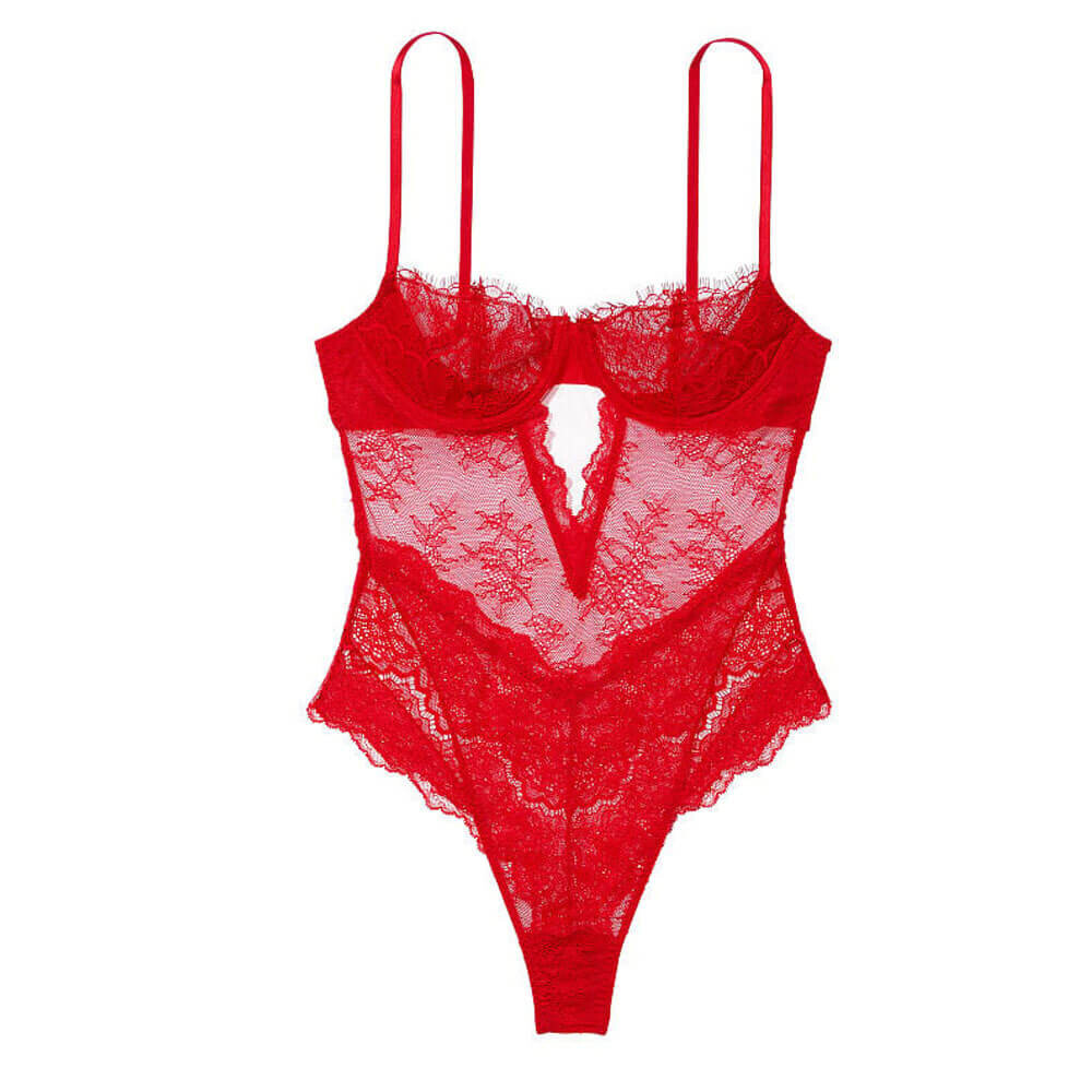 

Боди-балконет без подкладки Victoria's Secret Very Sexy Wicked Teddy, красный