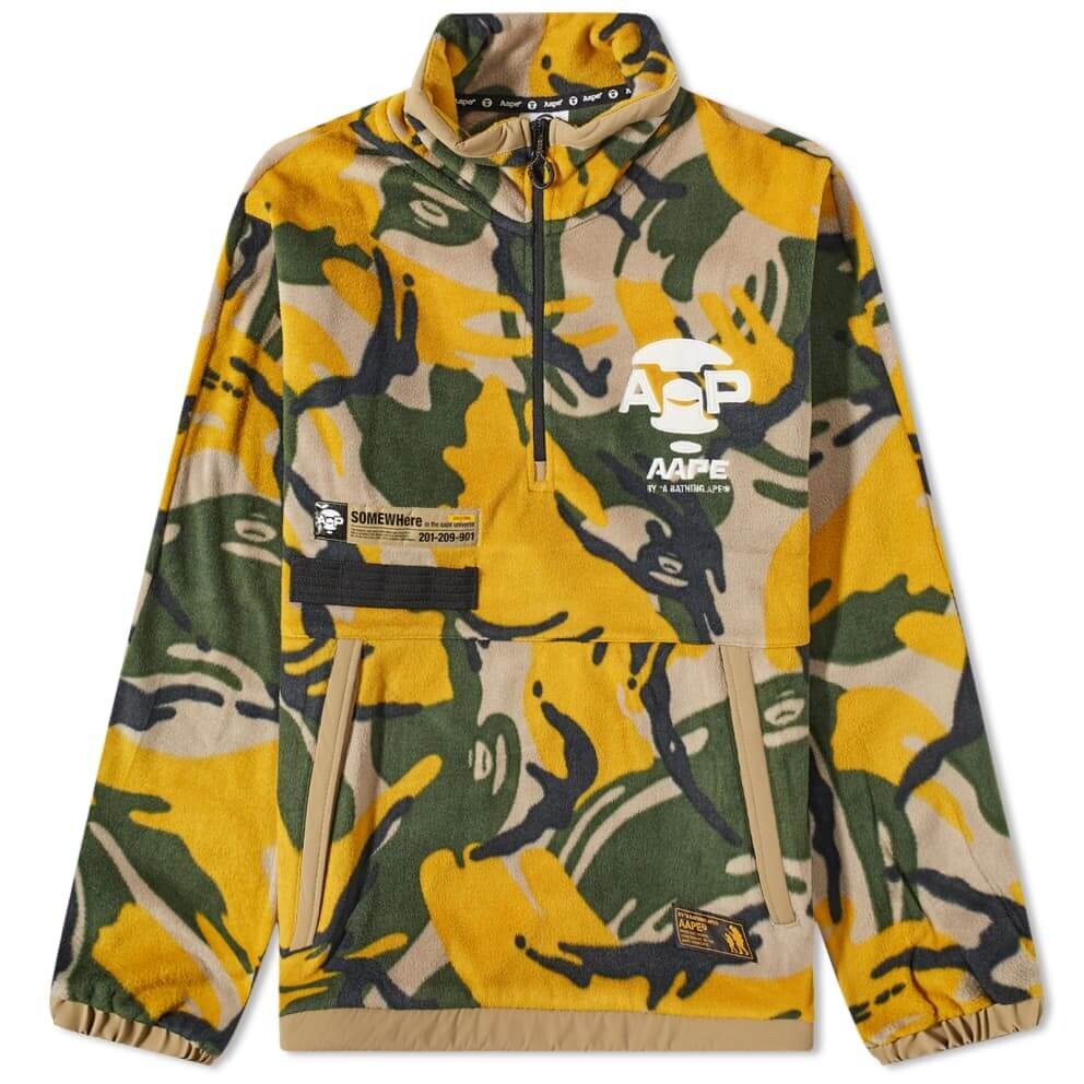 Флисовая толстовка Aape by A Bathing Ape Half Zip, оранжевый