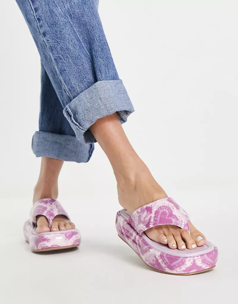 Розовые сандалии на плоской подошве ASOS Francesca - PINK кроссовки unionbay fun цвет pink tie dye