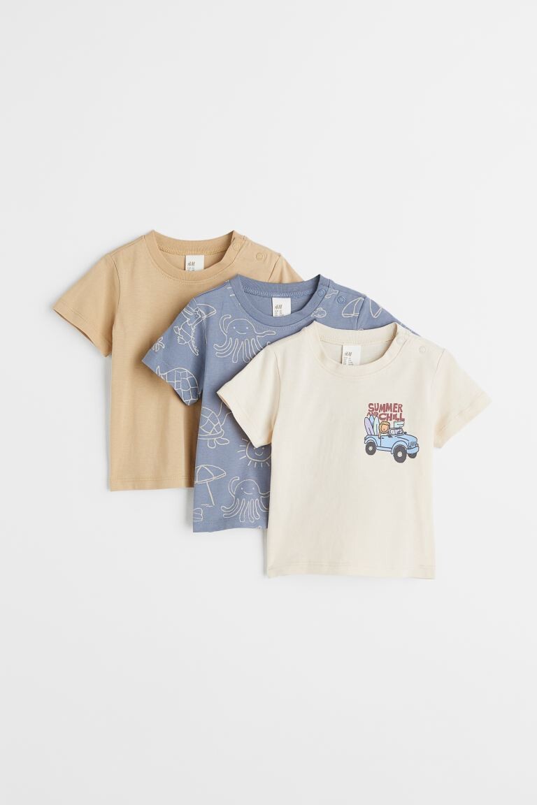 

Комплект из 3 футболок H&M, синий/осьминог