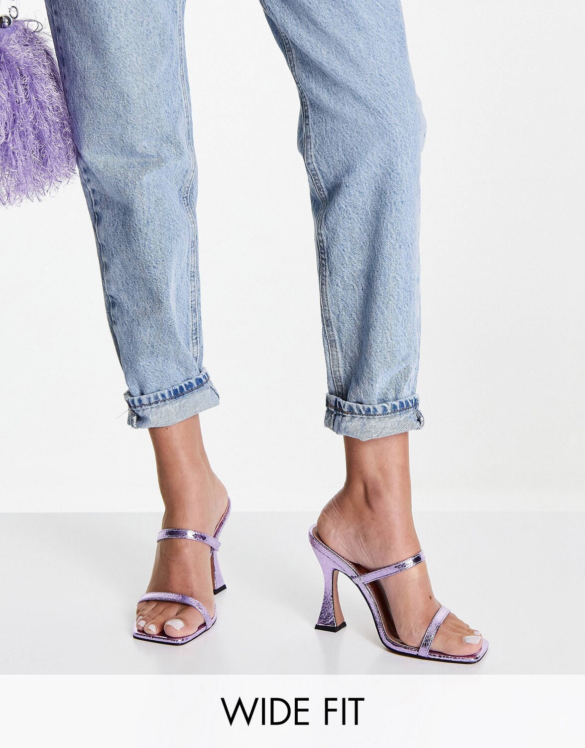 

Сиреневые мюли широкого кроя Nasia на каблуке ASOS DESIGN