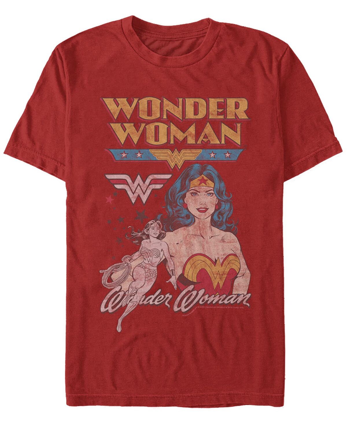 

Мужская футболка с коротким рукавом wonder woman в винтажном стиле wonder Fifth Sun, красный