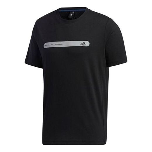 

Футболка Adidas The Tee Ref Bar Logo Printing Round Neck Short Sleeve Black, Черный