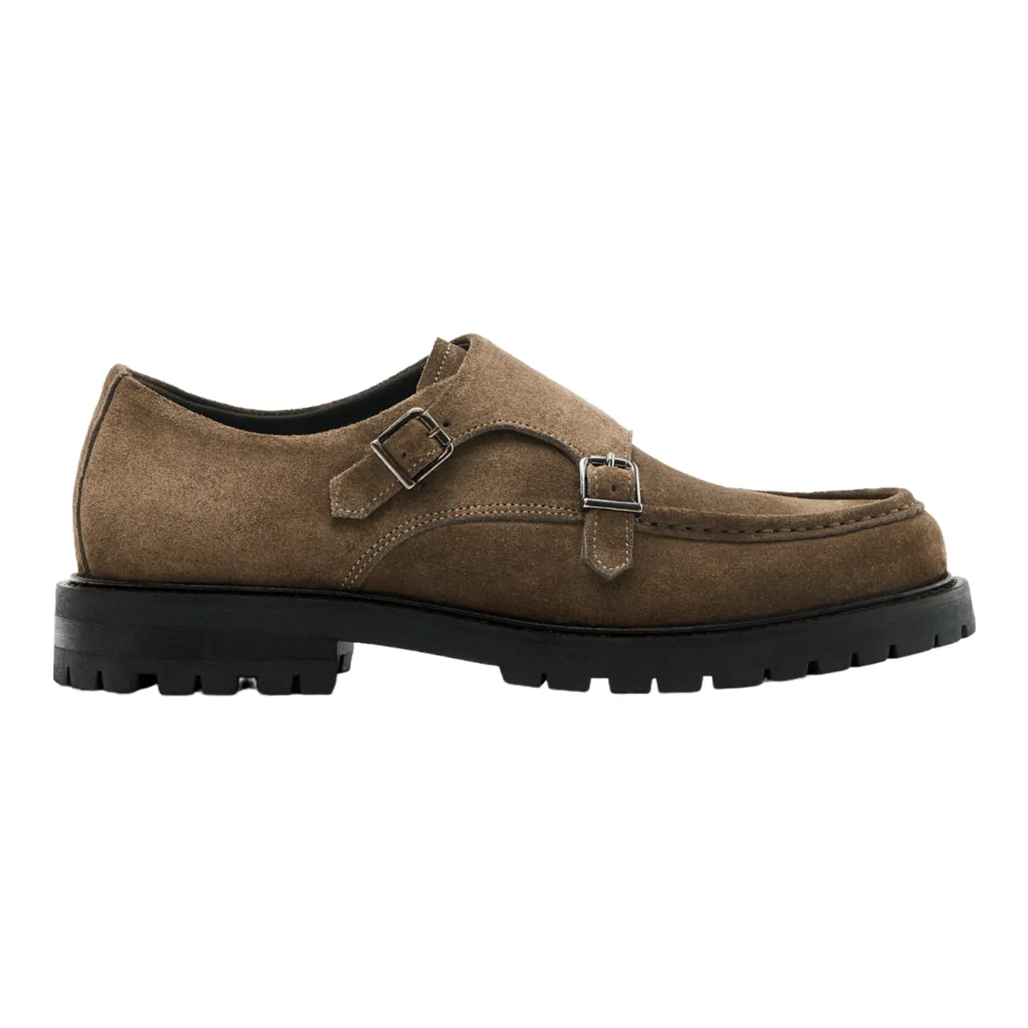 

Туфли Massimo Dutti Split Suede Monk, темно-бежевый