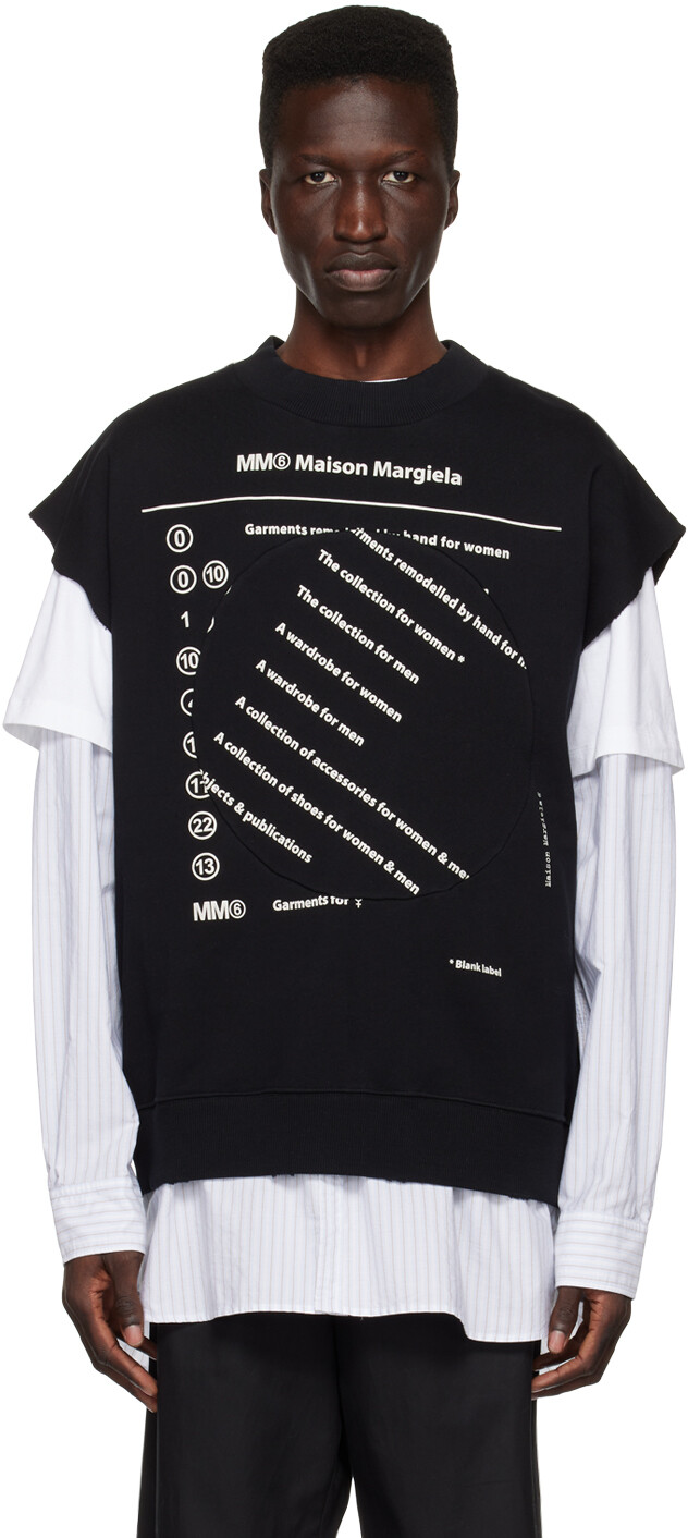 

Черная толстовка со вставками MM6 Maison Margiela, Черный