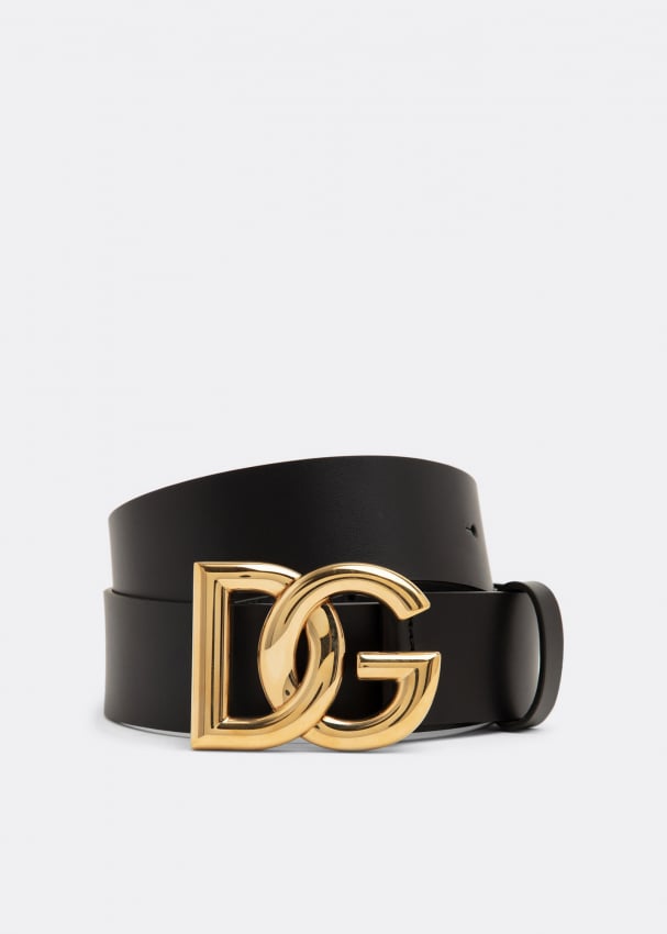 Ремень DOLCE&GABBANA DG leather belt, черный цена и фото