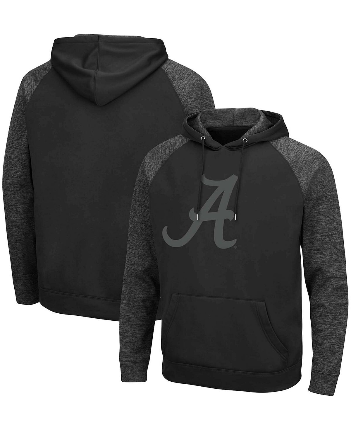 

Мужская черная толстовка с капюшоном alabama crimson tide blackout 3.0 tonal raglan pullover Colosseum, черный