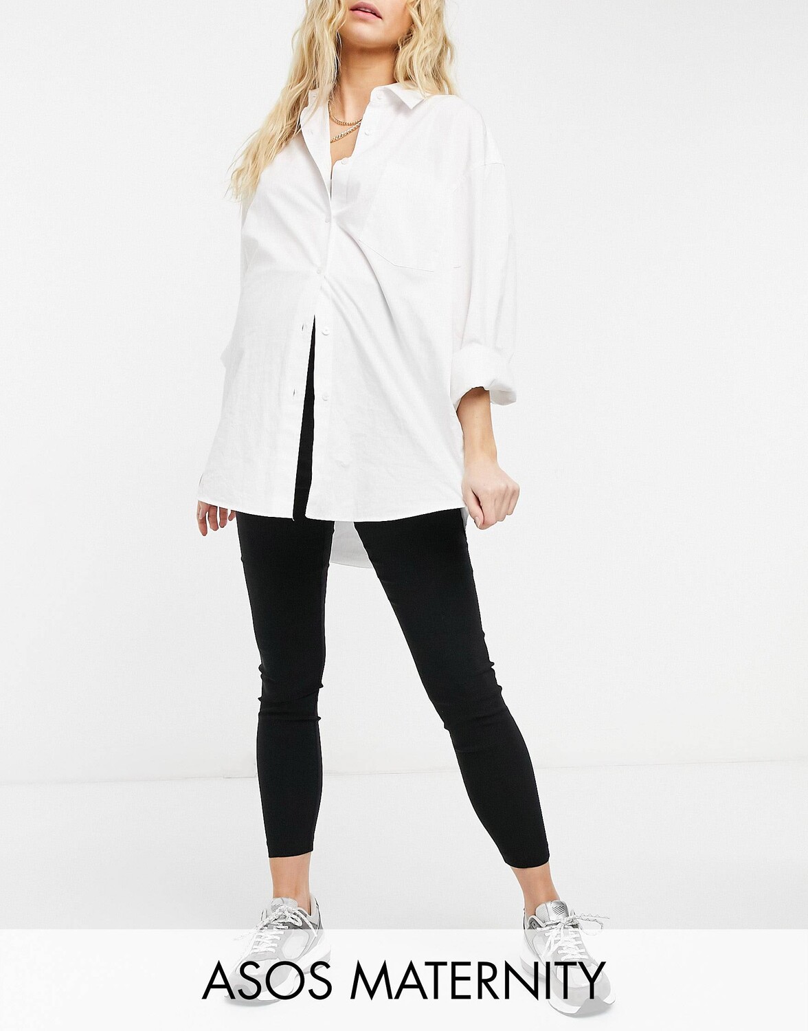

Черные брюки скинни с завышенной талией ASOS DESIGN Maternity, Черный