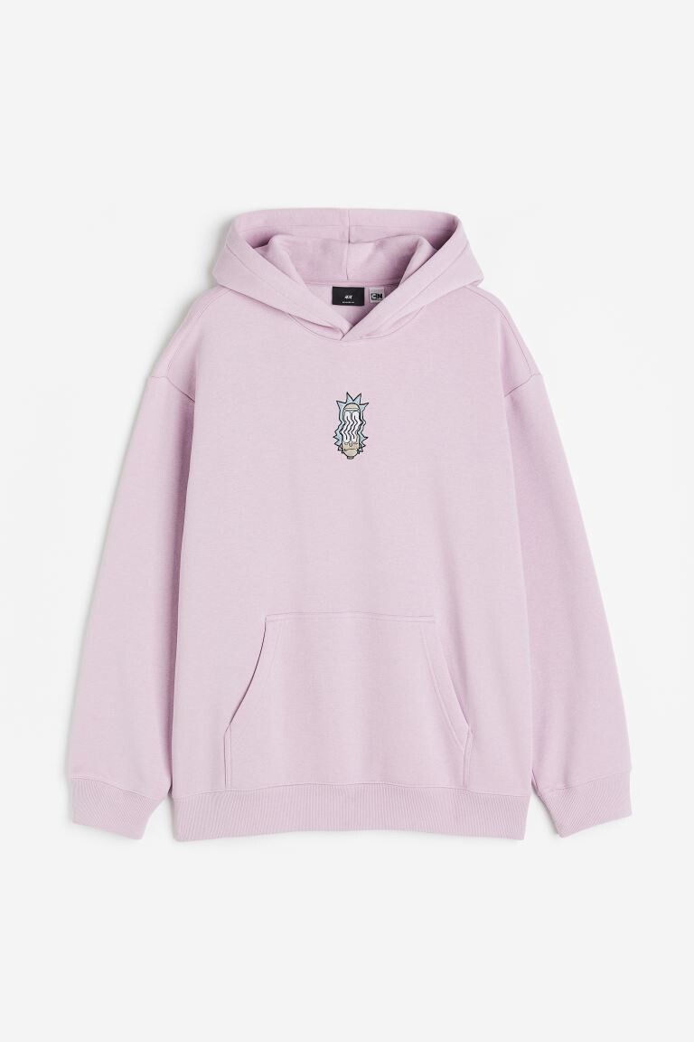 

Худи свободного кроя H&M, светло-фиолетовый/рик и морти