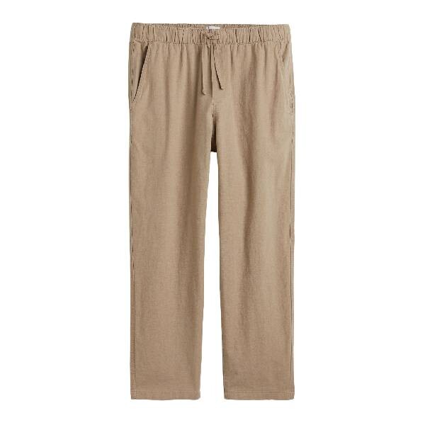 

Спортивные брюки из смесового льна H&M Relaxed Fit, бежевый