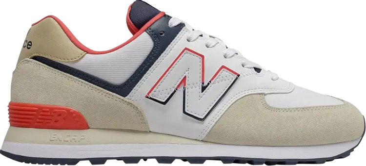 

Кроссовки New Balance 574 'Bone Toro Red', кремовый