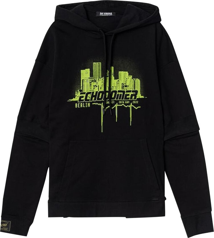 

Худи Raf Simons Echodomer Separate Sleeve Hoodie 'Black', черный