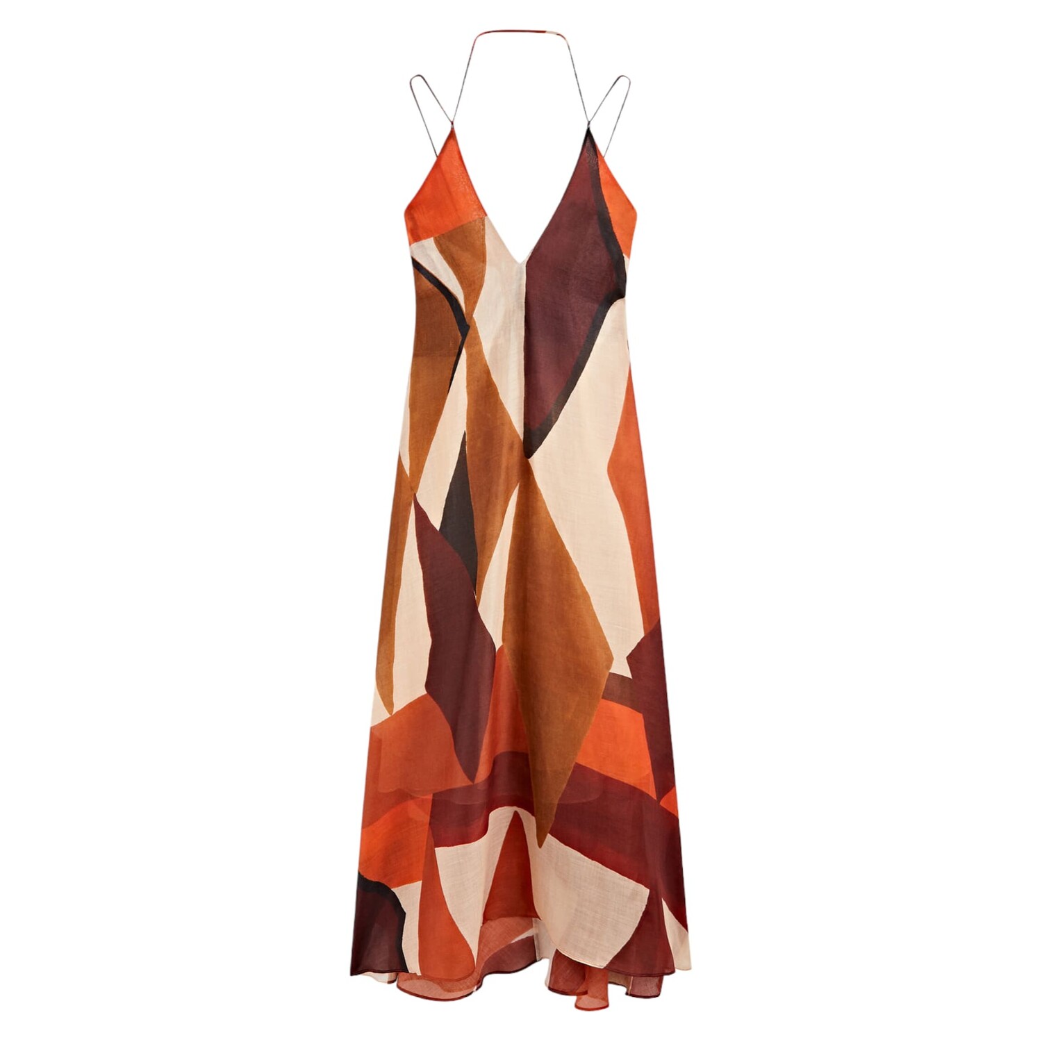 

Платье Massimo Dutti Midi With Geometric Print, оранжевый/мультиколор