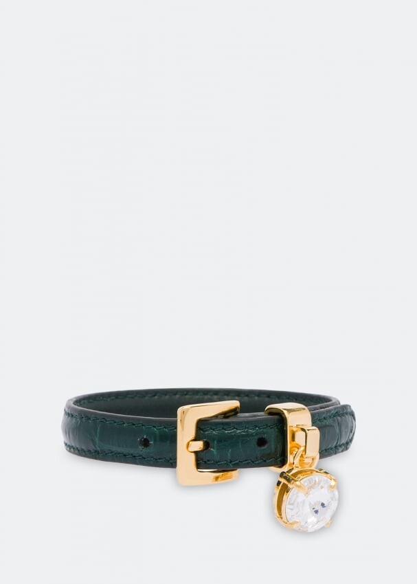 

Браслет MIU MIU Madras leather bracelet, зеленый