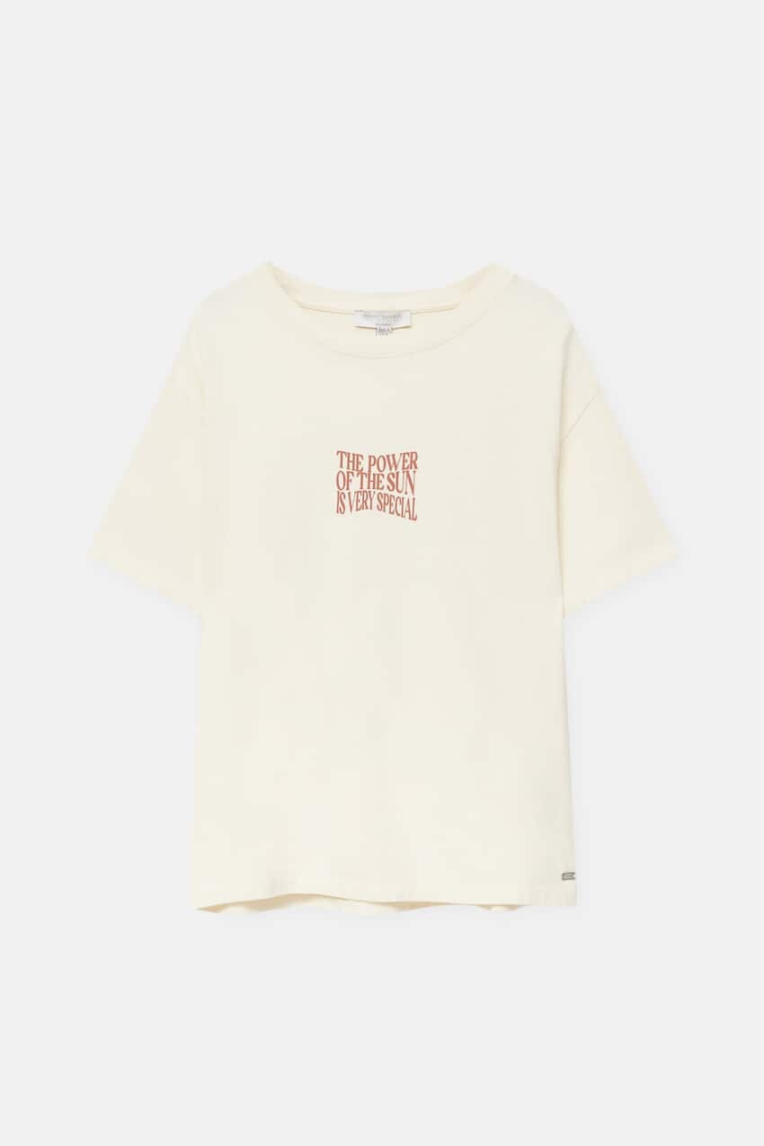 

Футболка Pull&Bear Power Of The Sun, бежевый
