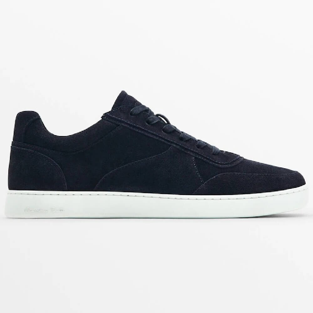 

Кеды Massimo Dutti Split Suede Leather, темно-синий/белый