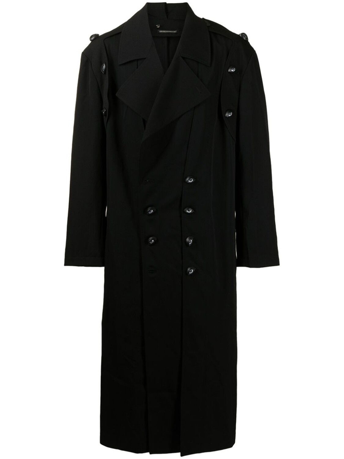 

Yohji Yamamoto двубортный тренч, черный