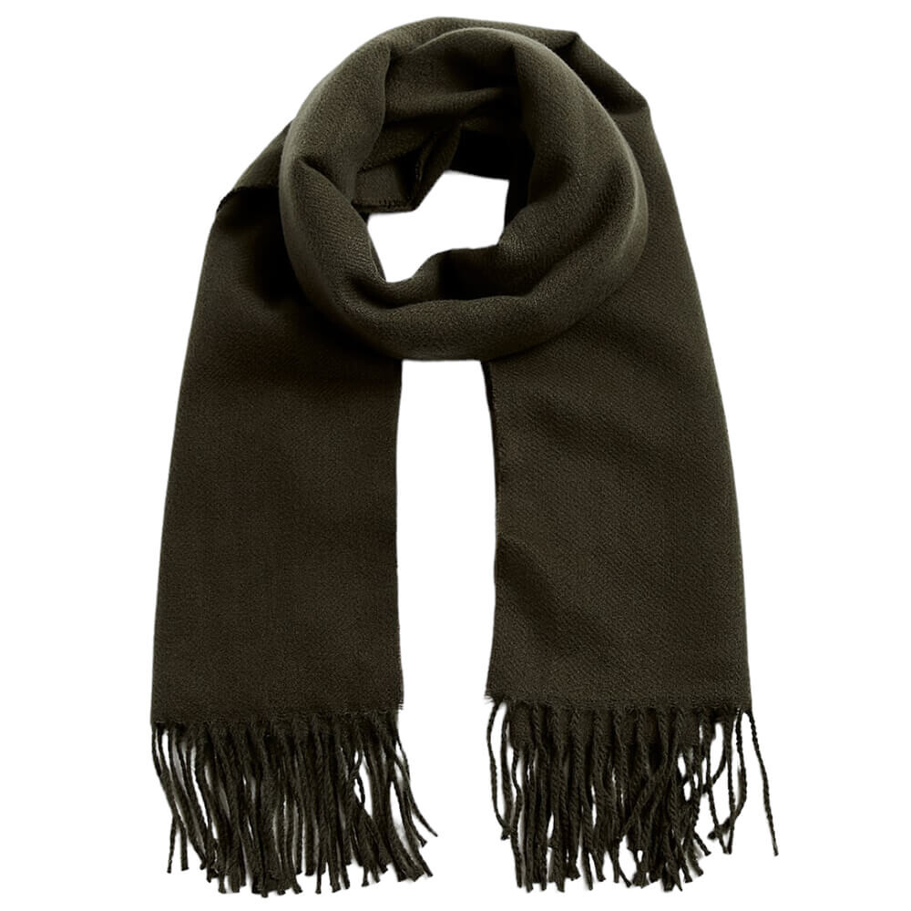 

Шарф Zara Basic With Fringing, хаки