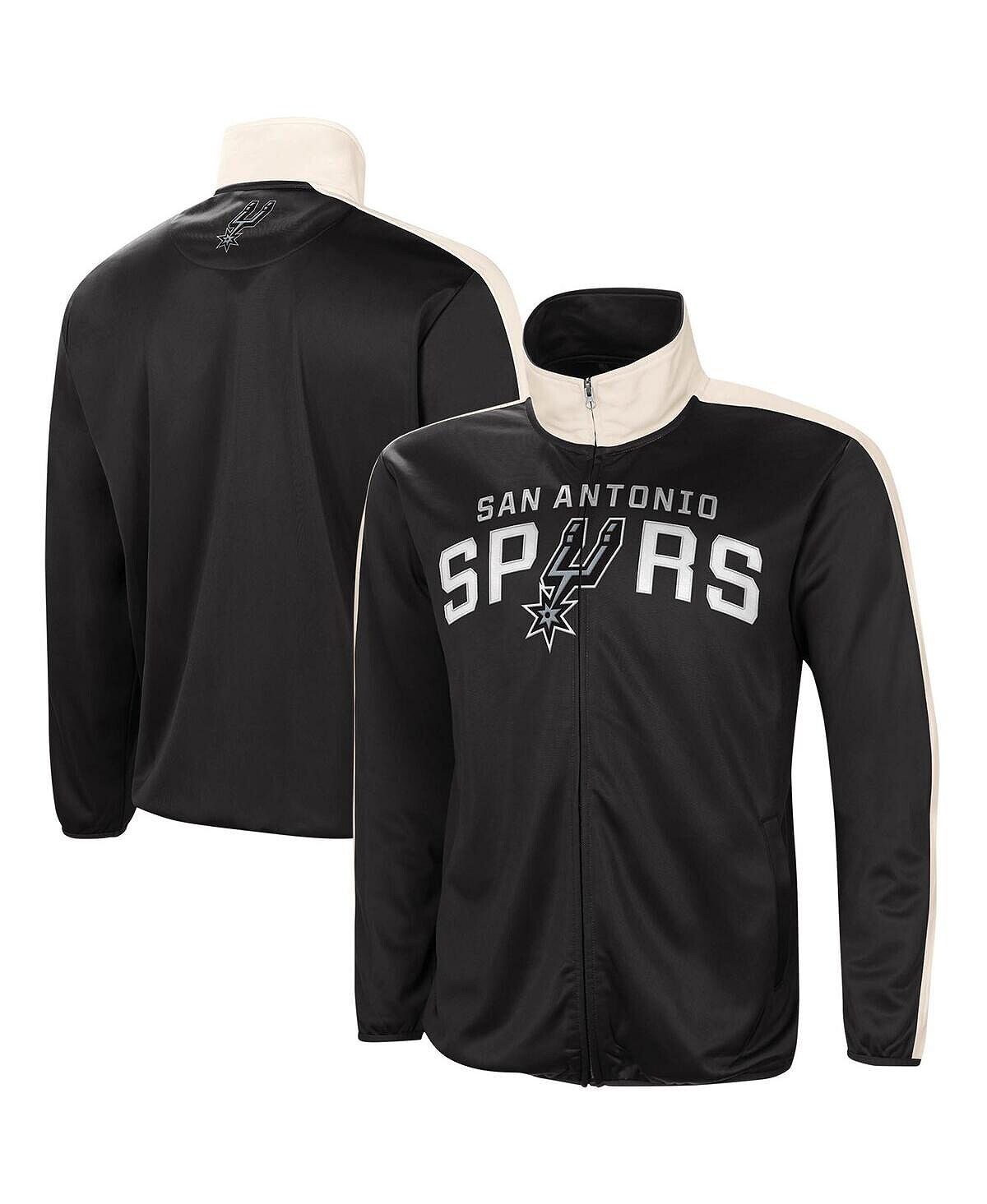 

Мужская черно-белая спортивная куртка san antonio spurs zone blitz tricot с молнией во всю длину G-III Sports by Carl Banks, черно-белый