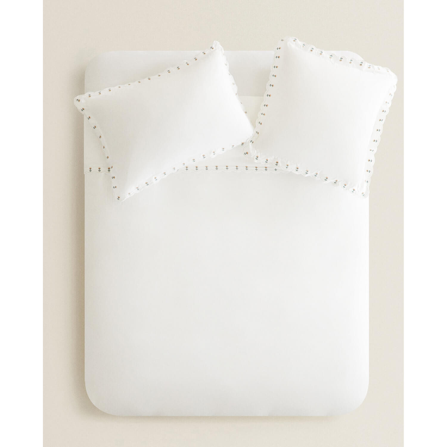

Пододеяльник Zara Home Floral Embroidery, белый