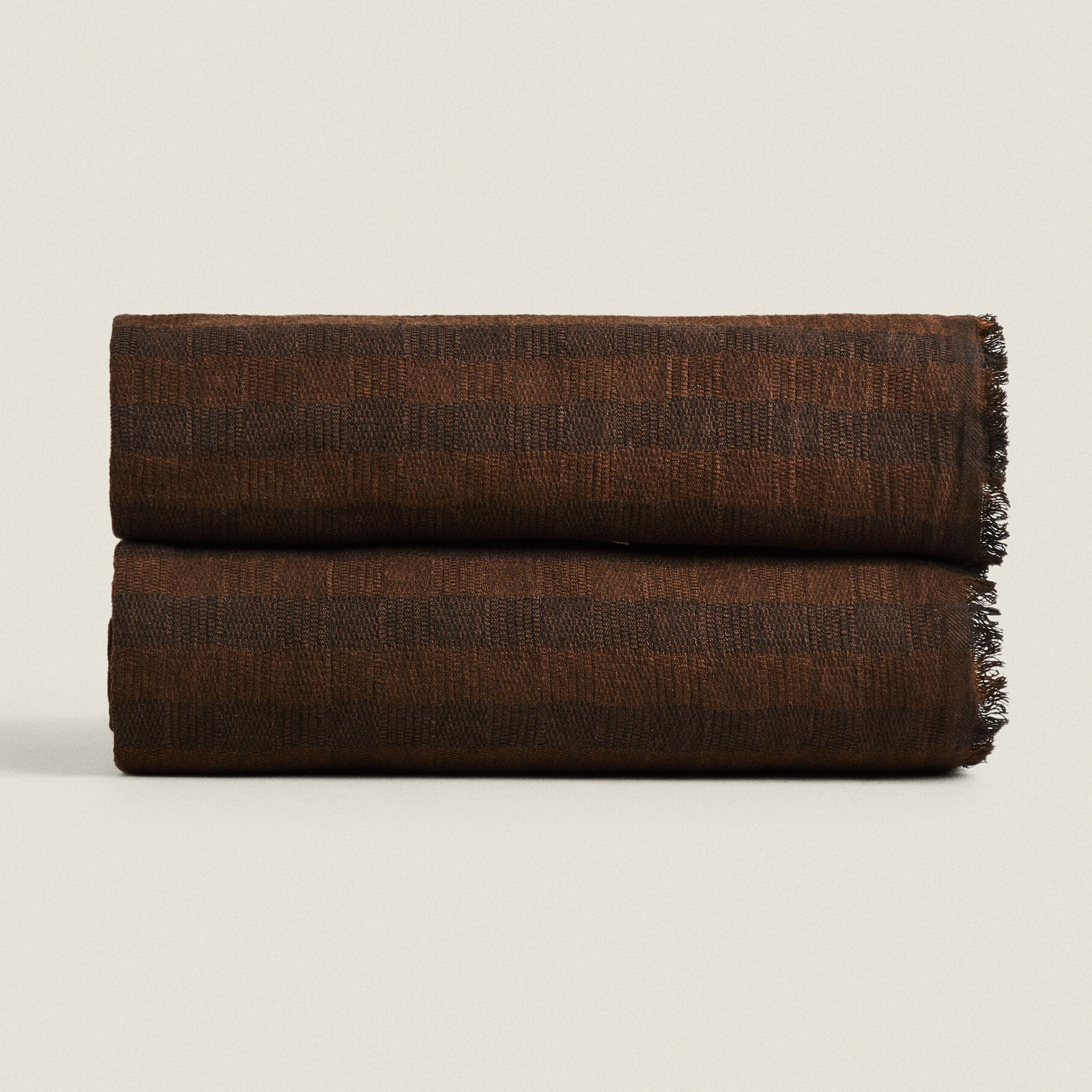 Плед Zara Home Thin Cotton, коричневый плед хлопковый в полоску nado 150 x 150 см зеленый