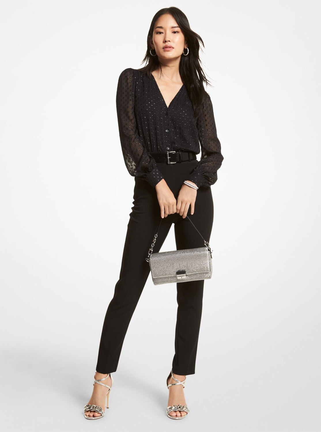 

Комбинезон Michael Michael Kors Dot Jacquard and Crepe, черный