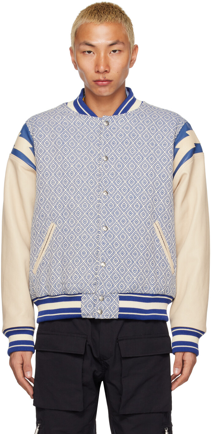 

Сине-белый жаккардовый бомбер Rhude