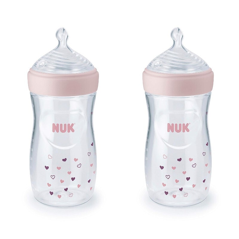 

Бутылочки для кормления 2 шт. по 260 мл Nuk Simply Natural with SafeTemp, розовый