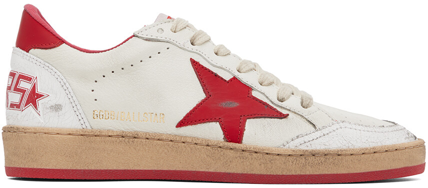 

Бело-красные кроссовки Ball Star Golden Goose