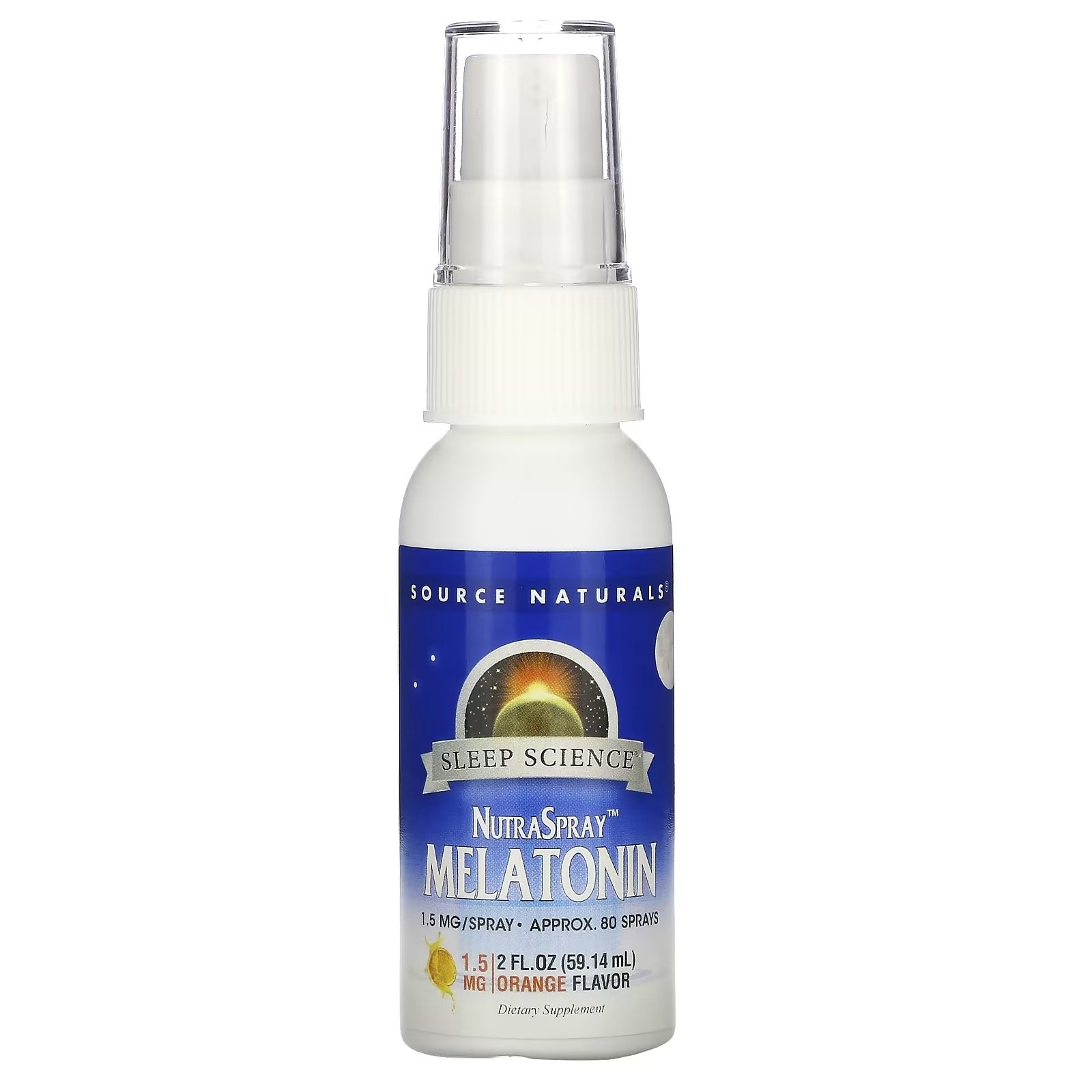 Source Naturals Sleep Science NutraSpray мелатонин апельсиновый вкус 1,5 мг, 59,14 мл - фото