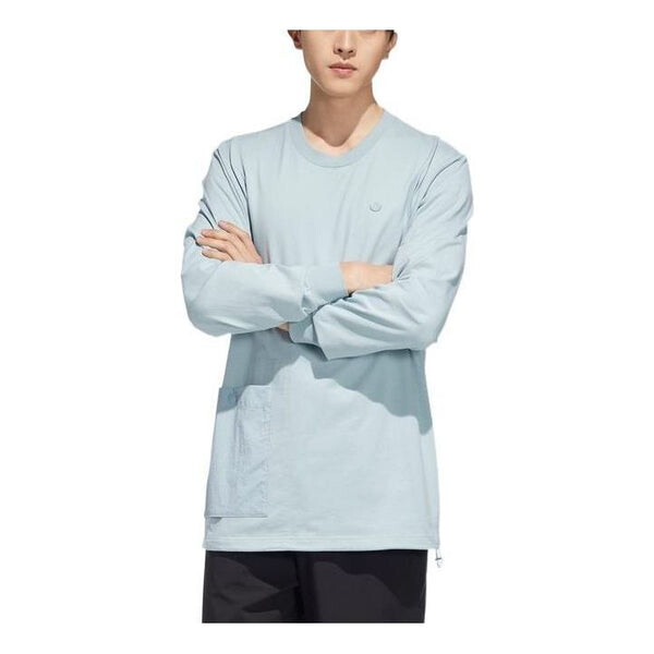 

Футболка Adidas Solid Color Logo Pocket Sports Long Sleeves Gray T-Shirt, Серый