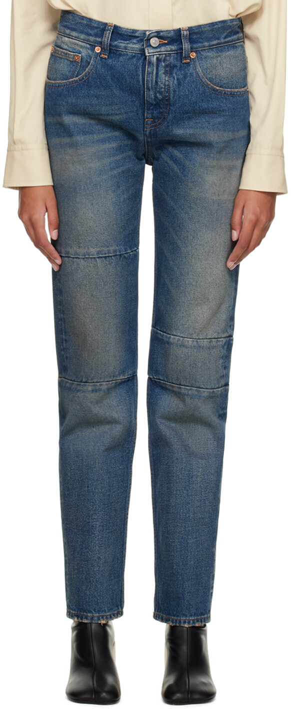 

Синие джинсы со вставками MM6 Maison Margiela
