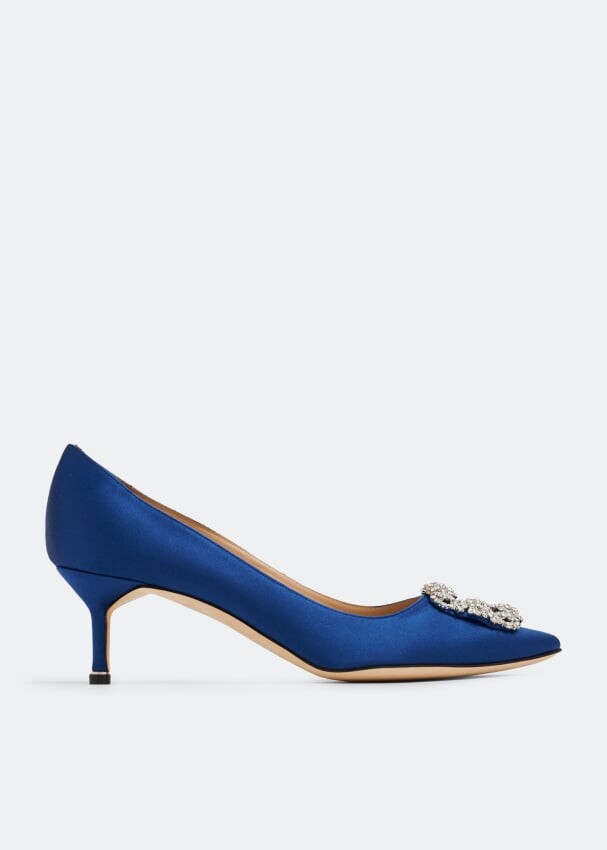 

Атласные туфли MANOLO BLAHNIK Hangisi satin pumps, синий