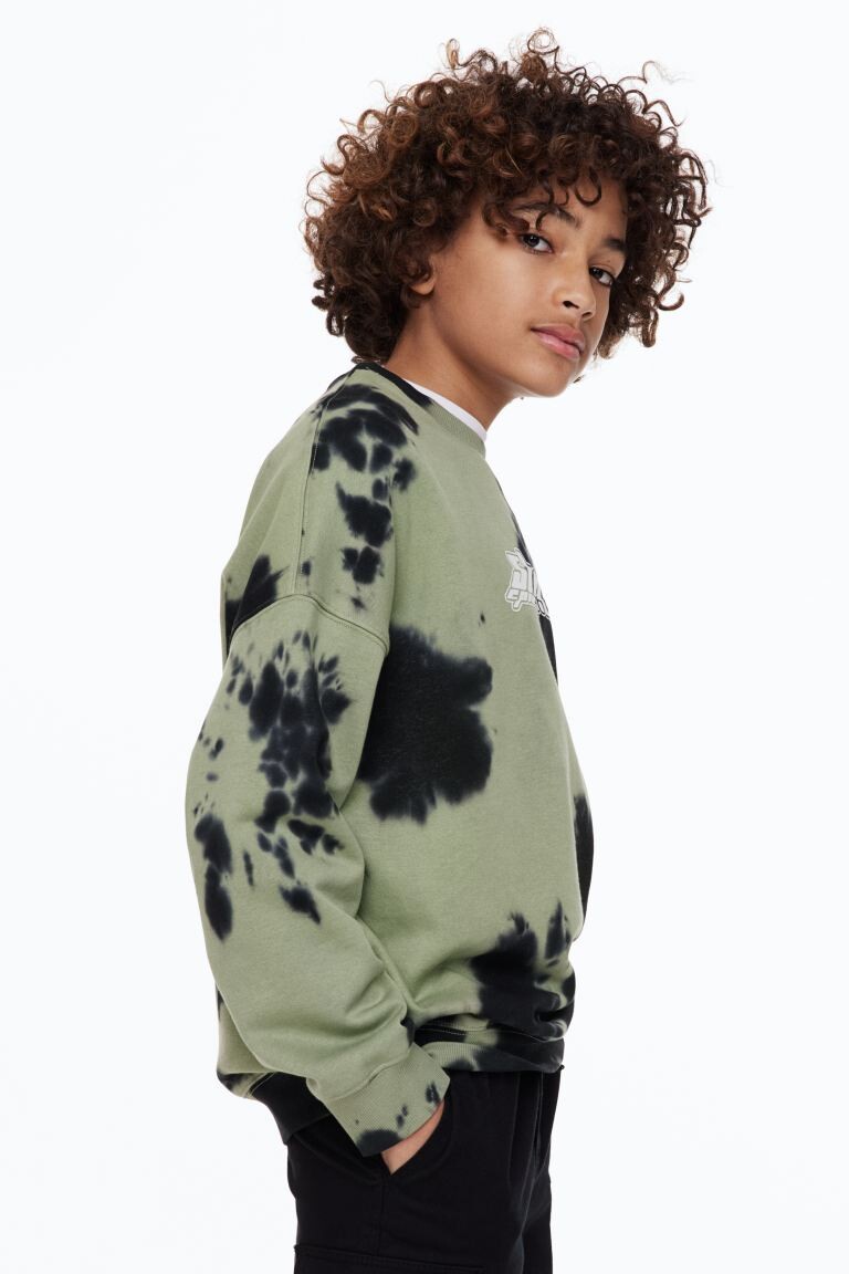 

Толстовка оверсайз H&M, зеленый хаки/stay epic