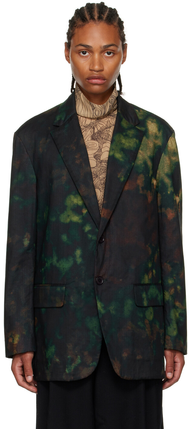 

Черно-зеленый блейзер Berkley Dries Van Noten
