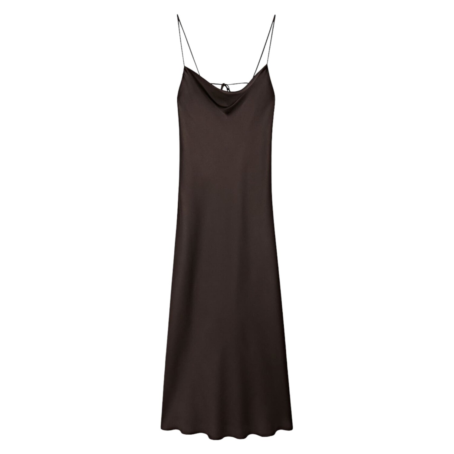 

Платье Massimo Dutti Satin Camisole Midi, коричневый