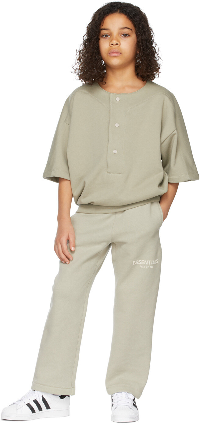 

Kids Green French Terry Henley Essentials
