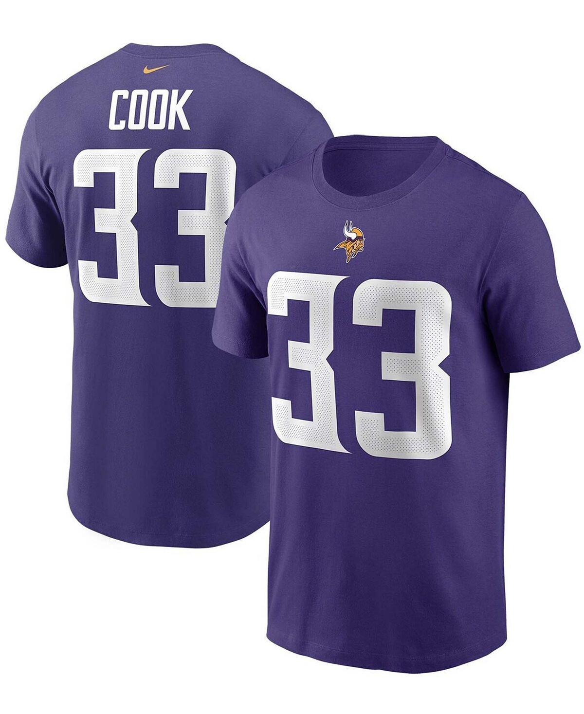 

Мужская фиолетовая футболка с именем и номером dalvin cook minnesota vikings Nike, фиолетовый