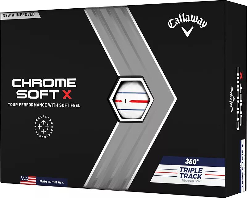 Мячи для гольфа Callaway 2022 Chrome Soft X Triple Track 360, белый