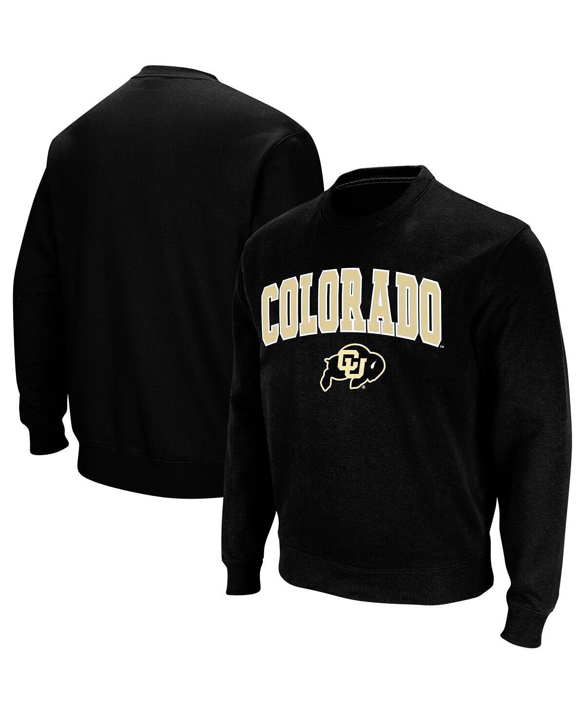 

Мужской черный свитшот с круглым вырезом Colorado Buffaloes Arch и логотипом Colosseum